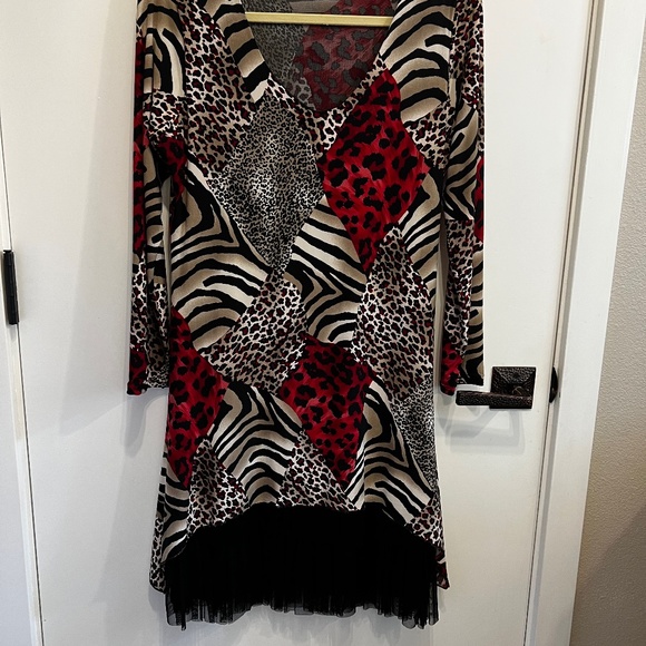 Mary Cool Paris Multi Animal Print Dress-M - Picture 7 of 8